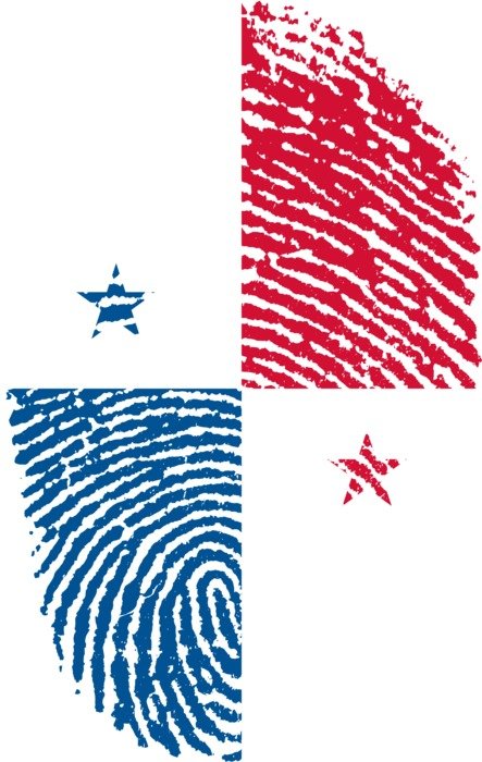 Panama flag on the fingerprint drawing
