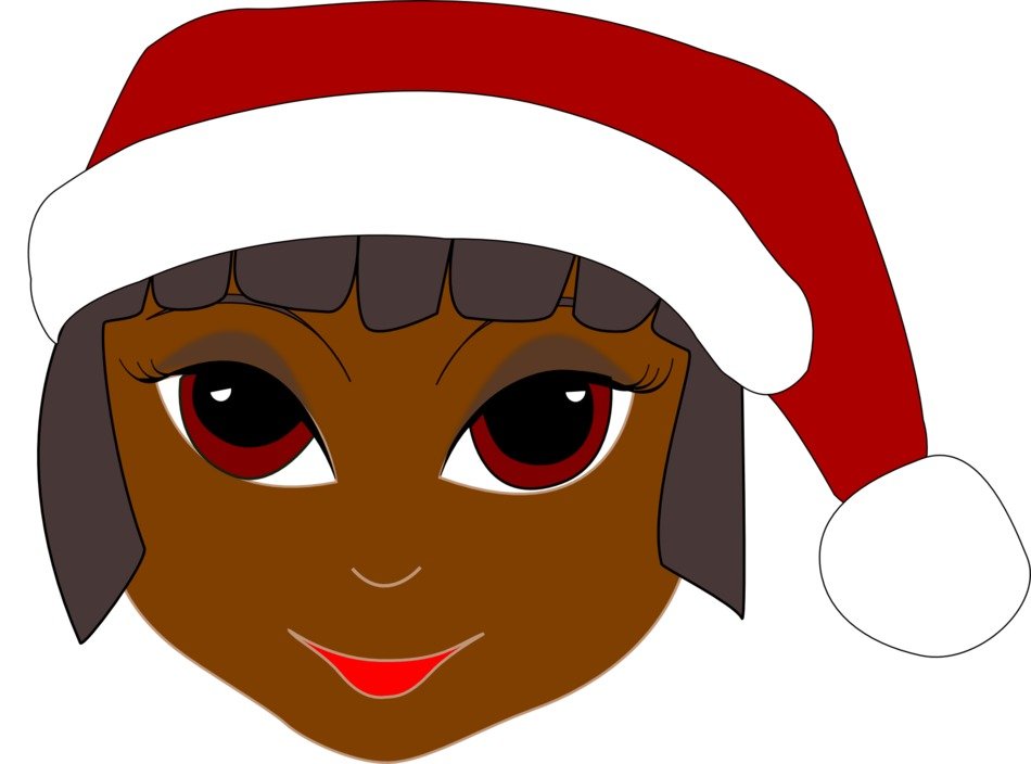 girl in santa hat as a graphic image