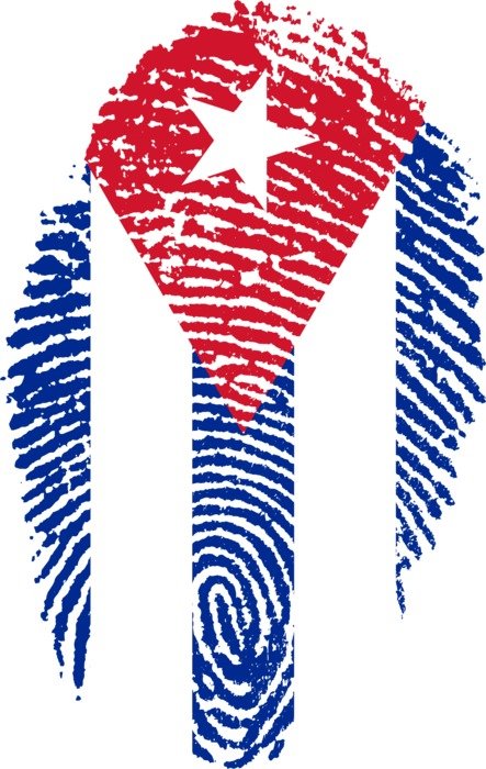 clipart of the cuba flag in the shape of the fingerprint