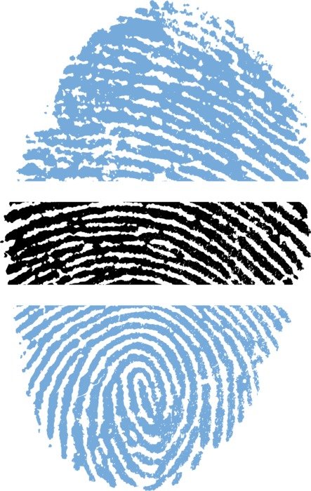 botswana flag on fingerprint