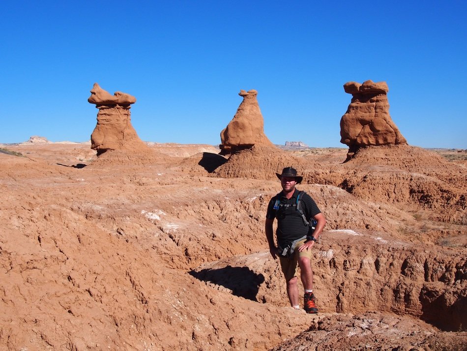 tourist among the stones in the national park in utah
