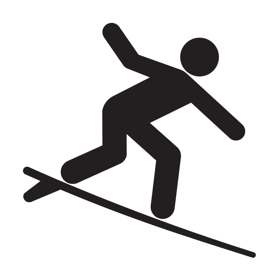 surfer symbol on white background
