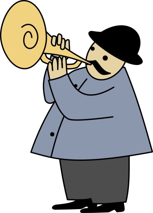 horner, bandsman, vintage drawing