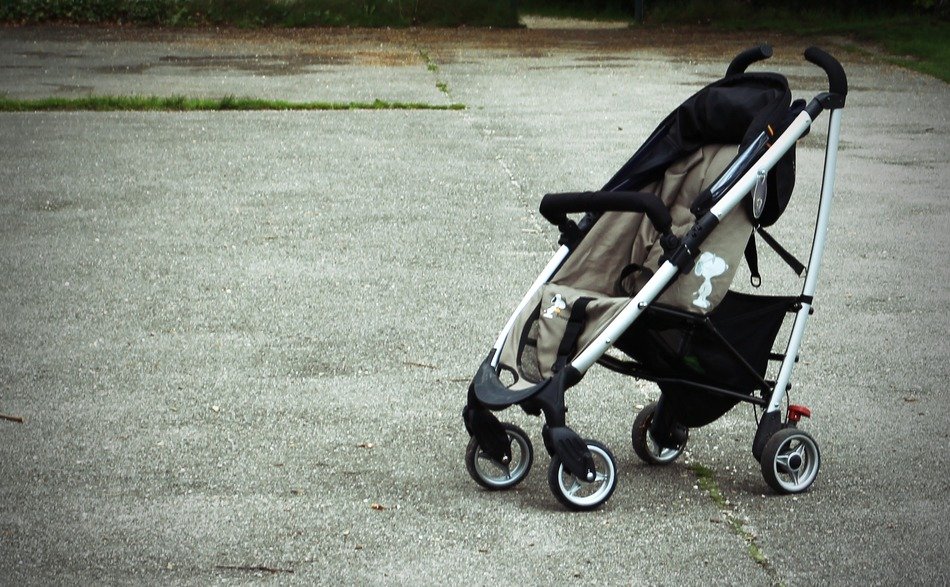 baby carriage on the road