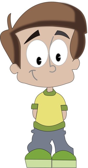 Clipart of boy as a colorful graphic image