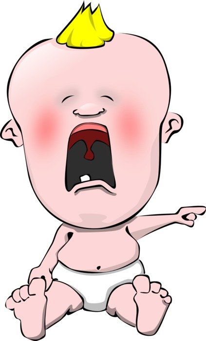 screaming newborn as a graphic image