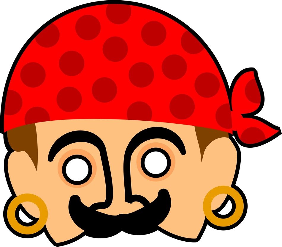 clipart,the party mask of a pirate in a red kerchief