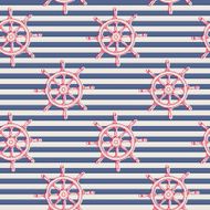 Marine seamless background with steering wheels