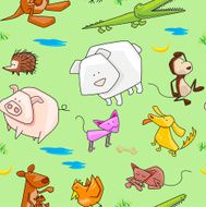 Seamless background - Wildlife animals N2