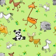 Seamless background - Wildlife animals N3