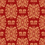 Floral Scrollwork Seamless Wallpaper