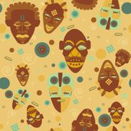 African Masks seamless pattern