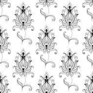 Repeat seamless pattern of persian floral motifs