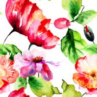 Seamless pattern with summer flowers N2