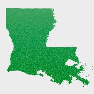Louisiana State Map Green Hexagon Pattern