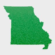 Missouri State Map Green Hexagon Pattern