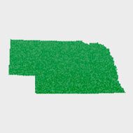 Nebraska State Map Green Hexagon Pattern