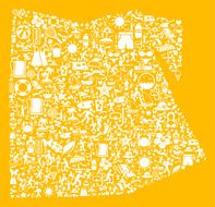 Egypt Map on Yellow Summer Pattern Background
