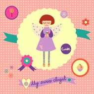 Concept card with cute angel N4