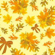 Autumn Oak and maple Leaves Seamless Pattern