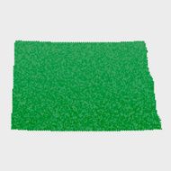 North Dakota State Map Green Hexagon Pattern