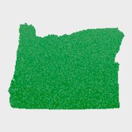 Oregon State Map Green Hexagon Pattern