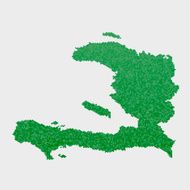 Haiti Map Green Hexagon Pattern