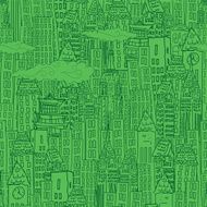 Cute Cartoon City - Seamless Pattern N4