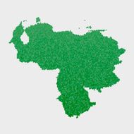Venezuela Map Green Hexagon Pattern
