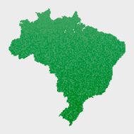 Brazil Map Green Hexagon Pattern