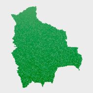 Bolivia Map Green Hexagon Pattern
