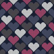 Seamless pattern with hearts of squares