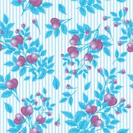 Blue Heart Flowers Seamless Pattern Background