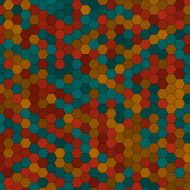 Orange Hexagon Pattern Square