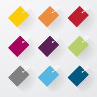 Simple colorful signs with long shadows