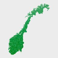 Norway Map Green Hexagon Pattern