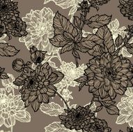 Seamless pattern with flowers chrysanthemum