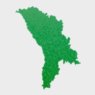 Moldova Map Green Hexagon Pattern