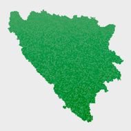 Bosnia And Herzegovina Map Green Hexagon Pattern