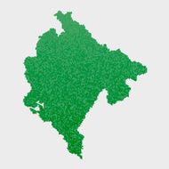 Montenegro Map Green Hexagon Pattern