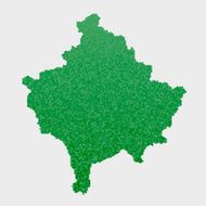 Kosovo Map Green Hexagon Pattern