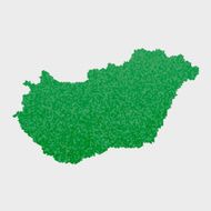 Hungary Map Green Hexagon Pattern