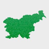 Slovenia Map Green Hexagon Pattern