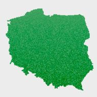 Poland Map Green Hexagon Pattern