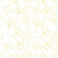 Yellow Retro Queen Annes Lace Floral Background Pattern
