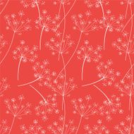 Red And White Retro Queen Annes Lace Floral Background Pattern