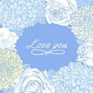 Floral card in vector