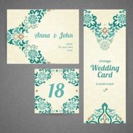Vintage ornate cards in oriental style N30