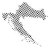 Dotted vector map of Croatia