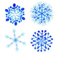 Watercolor snowflakes Vector illustration